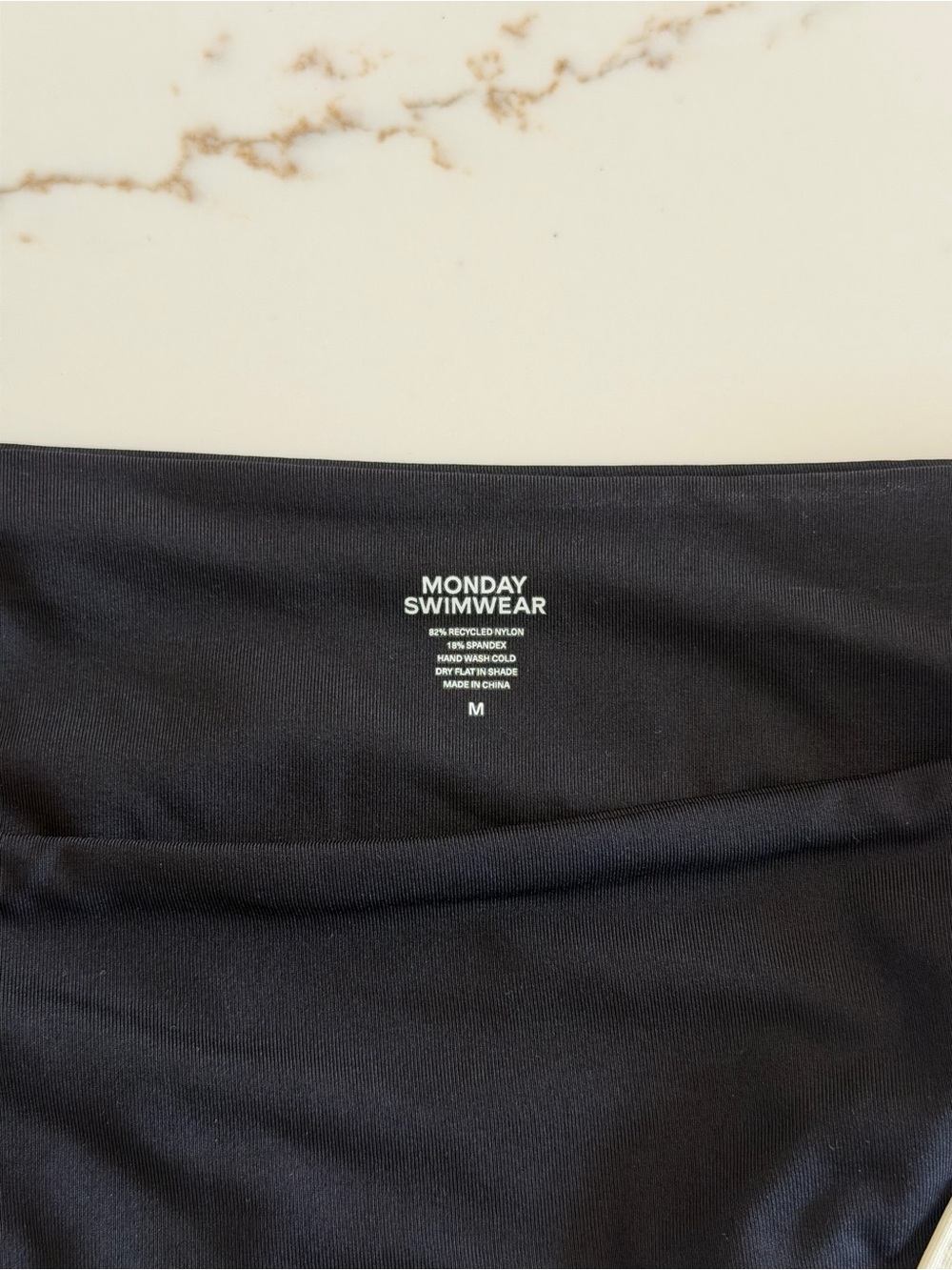 ✨New Monday Swimwear Le Marais Bikini Bottom - Black/Ivory - Medium - Picture 9 of 10